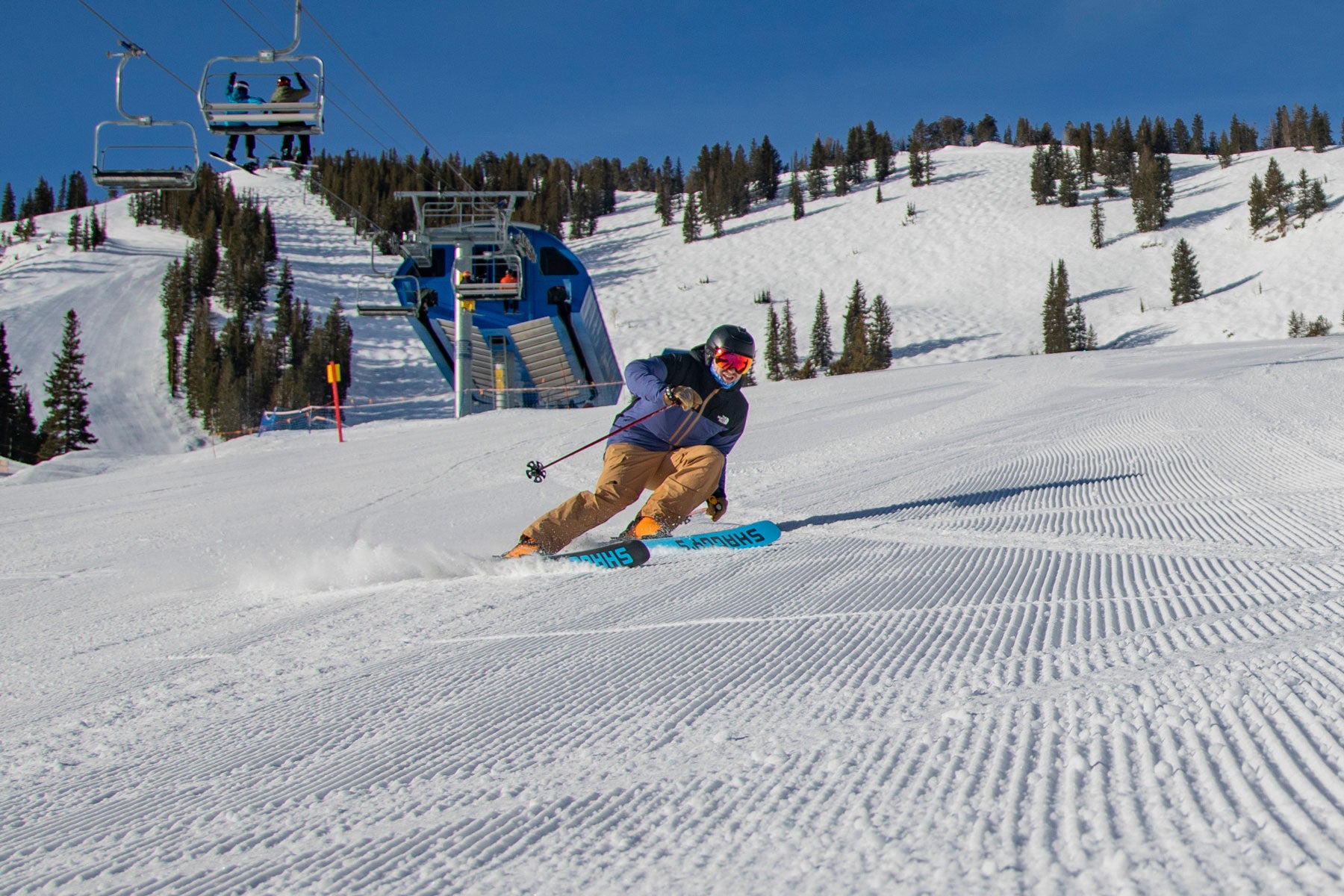 Skiing at Solitude Utah - Skiing groomed runs in Utah on custom skis